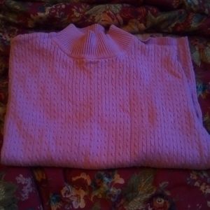 Karen Scott pink mock cable turtleneck in size M.